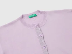 Cardigan in pure cotton lurex
