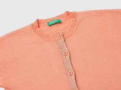 Cardigan in pure cotton lurex