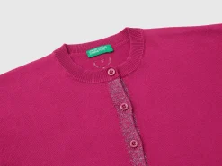 Cardigan in pure cotton lurex