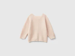 Cardigan with cables in recycled wool blend