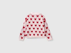 Cardigan with heart motif