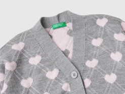 Cardigan with heart motif