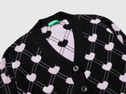 Cardigan with heart motif