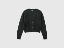 Cardigan with openwork