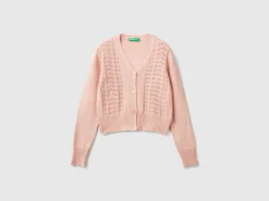 Cardigan with openwork
