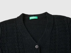 Cardigan with openwork