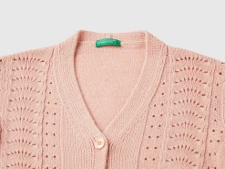 Cardigan with openwork