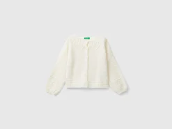 Cardigan with perforated details