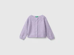 Cardigan with perforated details