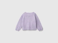 Cardigan with perforated details
