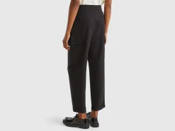 Cargo trousers in viscose blend