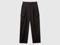 Cargo trousers in viscose blend
