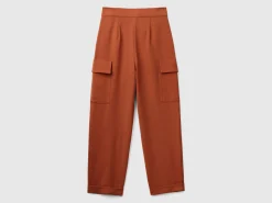 Cargo trousers in viscose blend