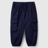 Cargo trousers with drawstring