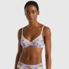 Charmeuse bra with floral print