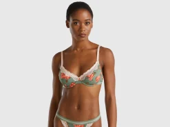 Charmeuse bra with floral print