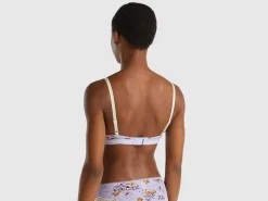 Charmeuse bra with floral print