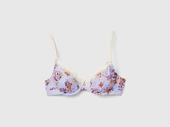 Charmeuse bra with floral print