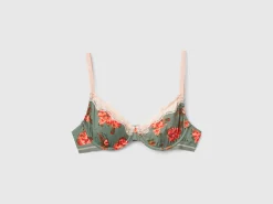 Charmeuse bra with floral print