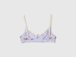 Charmeuse bra with floral print