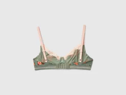 Charmeuse bra with floral print