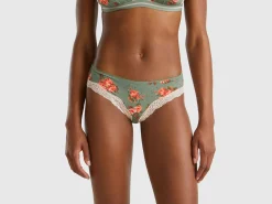 Charmeuse briefs with floral print