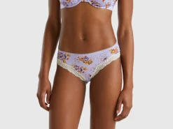 Charmeuse briefs with floral print