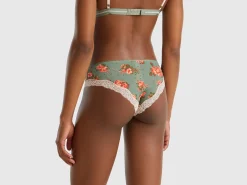 Charmeuse briefs with floral print