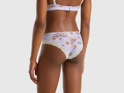 Charmeuse briefs with floral print