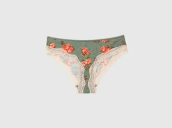 Charmeuse briefs with floral print