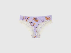 Charmeuse briefs with floral print