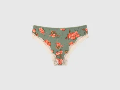 Charmeuse briefs with floral print