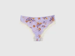 Charmeuse briefs with floral print