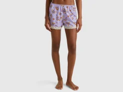 Charmeuse shorts with floral print
