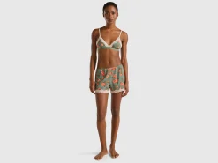 Charmeuse shorts with floral print