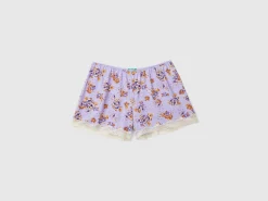 Charmeuse shorts with floral print