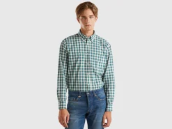 Check button-down shirt