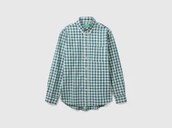 Check button-down shirt