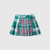 Checkered pleated skirt