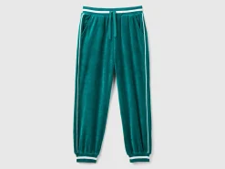 Chenille trousers with drawstring