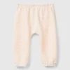 Chenille trousers with embroidery