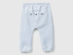 Chenille trousers with embroidery
