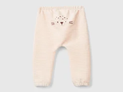 Chenille trousers with embroidery