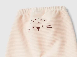 Chenille trousers with embroidery