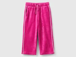 Chenille trousers with logo