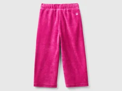 Chenille trousers with logo