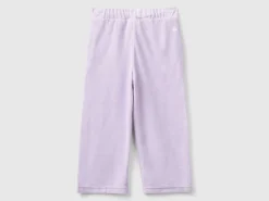 Chenille trousers with logo