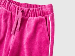 Chenille trousers with logo