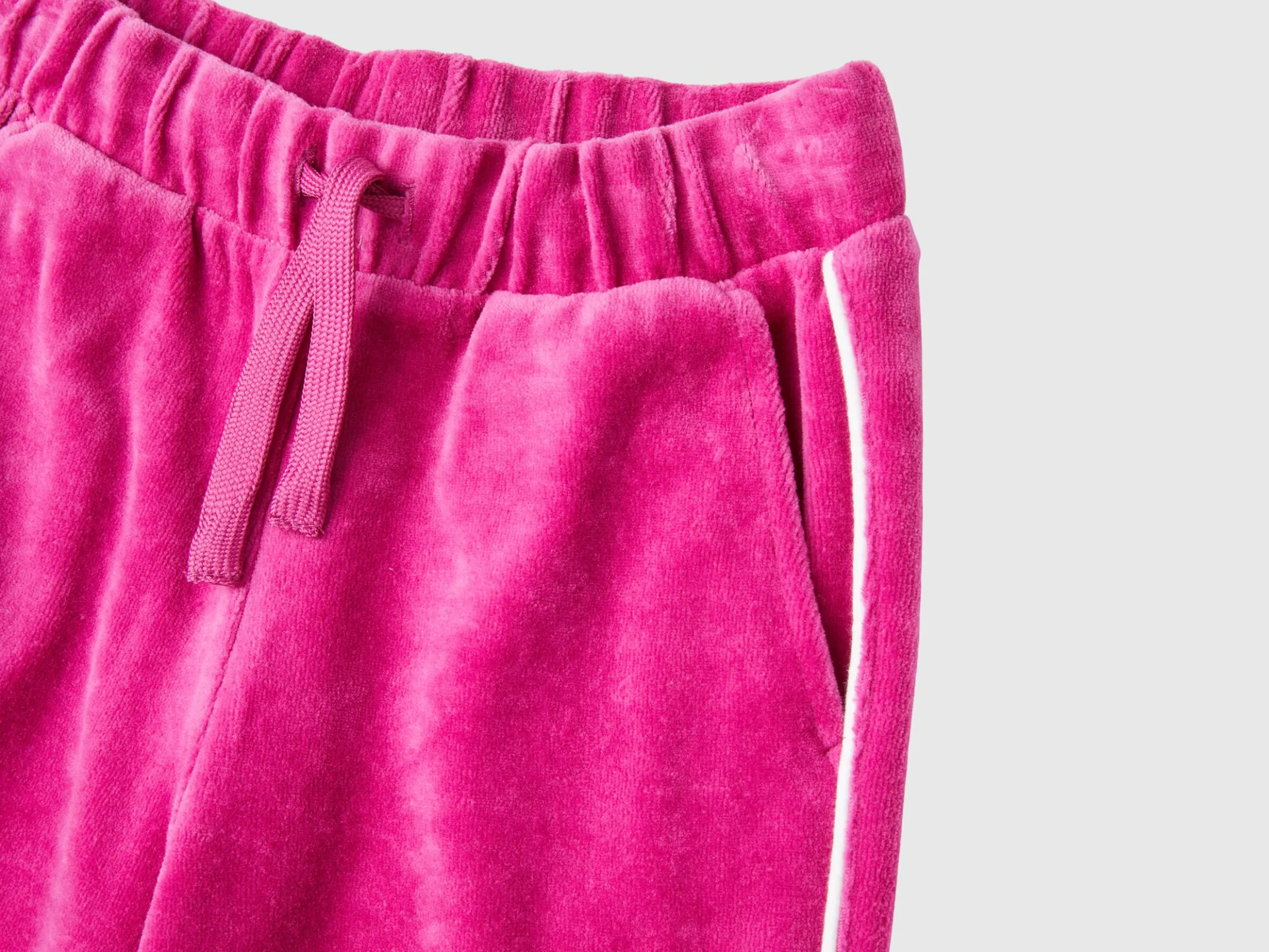Chenille trousers with logo