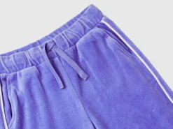 Chenille trousers with logo